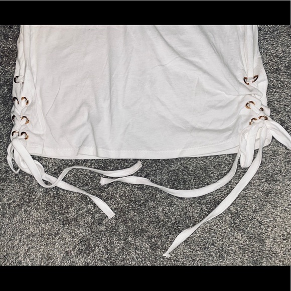 White T-shirt with Gold Accents - Picture 4 of 6